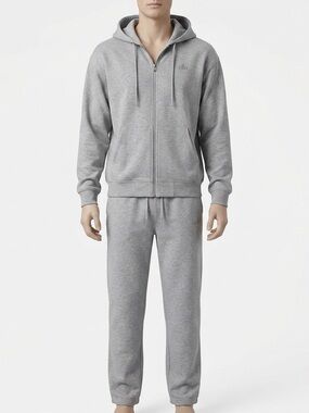 alo Grey Zip Hoodie & Joggers Set